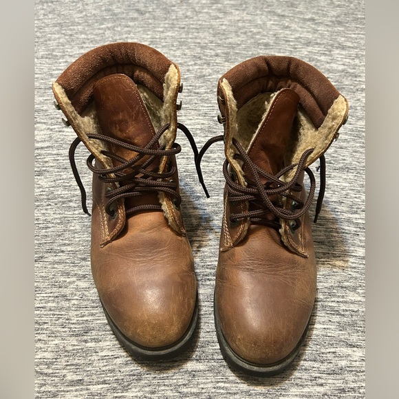 Wild Loon Ladies Lined Lace Up Leather Boots Size 7 - Picture 3 of 5